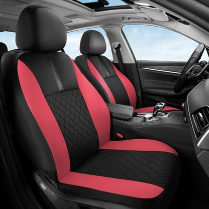 Coverado Car Seat Covers Full Set, Automotive Leather Seat Covers for Car，Universal Fit Front Back Seat Cover, Non-Slip Waterproof Breathable Car Seat Protector - Image 2