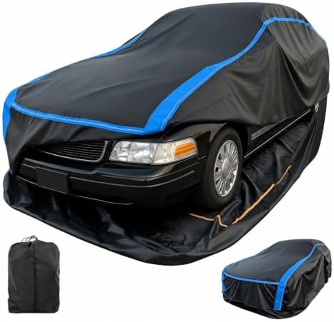 2-in-1 Sedan Cover - Quick Half Cover or Full Bottom-Seal Enclosure, Waterproof Multi-Layer Heavy-Duty Protection, Fits 209-218 in Sedans: Crown Victoria, Caprice, Roadmaster, Riviera, DTS by Unknown