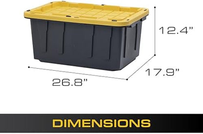 CX Heavy Duty 17-Gallon Stackable Plastic Storage Bins with Lids, 2 Pack - Image 3
