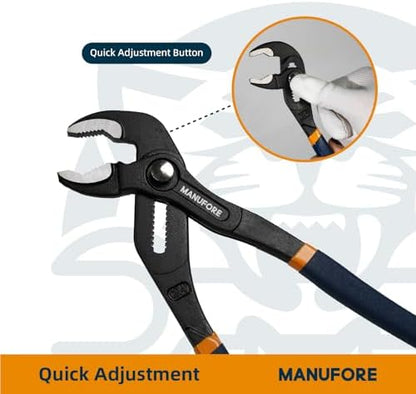 MANUFORE Water Pump Pliers, 7/10/12 Inch Tongue and Groove Pliers Set - Image 4