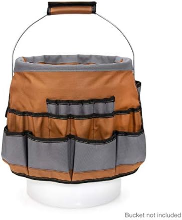 Dickies 35-Pocket 5-Gallon Bucket Organizer With Drill Holster, Padded Handle, and Tape Tether, for Contractors and Painters - Image 2