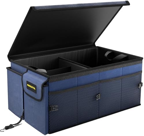 MIKKUPPA Trunk Organizer with Lid - 65L Collapsible Car Organizer, Blue by MIKKUPPA