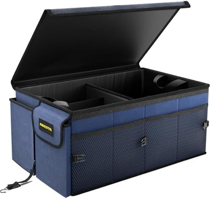 MIKKUPPA Trunk Organizer with Lid - 65L Collapsible Car Organizer, Blue by MIKKUPPA