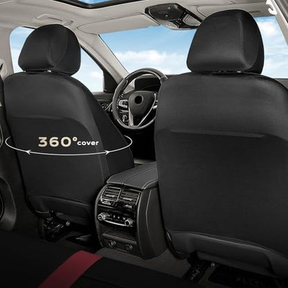 Coverado Car Seat Covers Full Set, Automotive Leather Seat Covers for Car，Universal Fit Front Back Seat Cover, Non-Slip Waterproof Breathable Car Seat Protector - Image 6