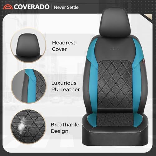 Coverado Car Seat Covers, Seat Covers Full Set, 5 Seats Automotive Seat Cover, Mesh Breathable Seat Protectors, Universal Fit for Most Cars - Image 3