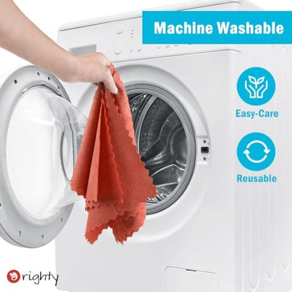 Orighty Microfiber Cleaning Cloth 5 Pack, Red Cleaning Rags 12x11 inch - Image 6