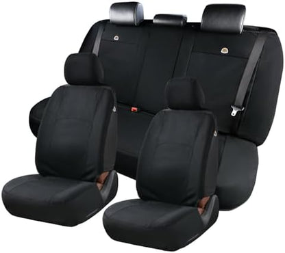 Coverado Canvas Universal Car Seat Covers - Rear & Auto Seats Protectors for Kids & Dogs - Fits Most Vehicles Trucks SUVs/Black - Image 4