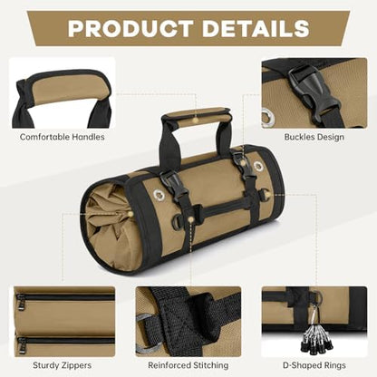 ANILD 13 Inch Regular Long Tool Bag Roll Up, Roll Up Tool Bag Organizer - Image 6