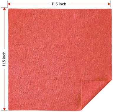 HOMEXCEL Microfiber Cleaning Cloth 200 PK, Towels for Cars, Shop Rags, Red - Image 7