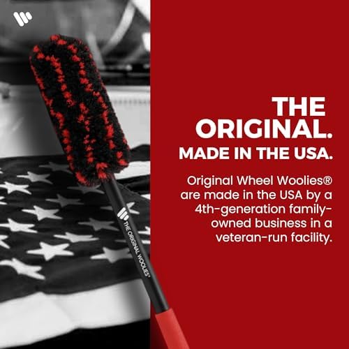 Wheel Woolies Car Detailing Brush Set - 3pc Car Wheel Brush Kit (18”, 12”, 12”) for Rims, Barrel, Spokes & Brake Dust | Soft No Scratch Rim Brush with Long Handle & Anti-Slip Grip | Made in USA - Image 6