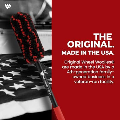 Wheel Woolies Car Detailing Brush Set - 3pc Car Wheel Brush Kit (18”, 12”, 12”) for Rims, Barrel, Spokes & Brake Dust | Soft No Scratch Rim Brush with Long Handle & Anti-Slip Grip | Made in USA - Image 6