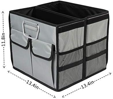 Car Trunk Organizer Collapsible Portable Multi Compartments Organizer with Non Slip Straps for SUV Truck Auto Vehicle Car Auto Minivan (Small without cover, Space gray) - Image 5