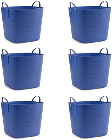 Life Story Tub Basket 6.6 Gallon Plastic Storage Tote Bin with Handles (6 Pack) by LifeStory