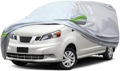 AUQDD 6-Layers Premium MPV Car Cover Waterproof All Weather Weatherproof UV Sun Protection Snow Dust Storm Resistant Outdoor Exterior Custom Form-Fit Full Padded Car Cover with Straps 180"-198" K16 by AUQDDAutoPartsWholesale