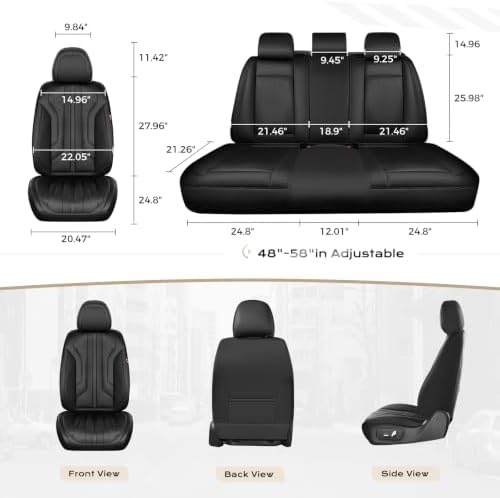 Coverado Car Seat Covers, Front Covers for Cars, Car Seat Cover Front Seats, Automotive Seat Cover, Waterproof, Leather Car Seat Cushion, Universal Interior Covers Seat Protectors for Most Cars - Image 6
