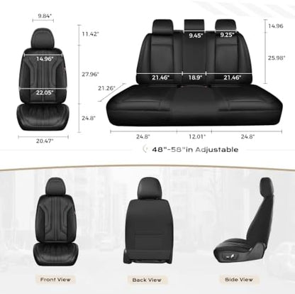 Coverado Car Seat Covers, Front Covers for Cars, Car Seat Cover Front Seats, Automotive Seat Cover, Waterproof, Leather Car Seat Cushion, Universal Interior Covers Seat Protectors for Most Cars - Image 6