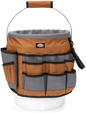 Dickies 35-Pocket 5-Gallon Bucket Organizer With Drill Holster, Padded Handle, and Tape Tether, for Contractors and Painters by QualityBrandsandAccessoriesforMenWomenandKids