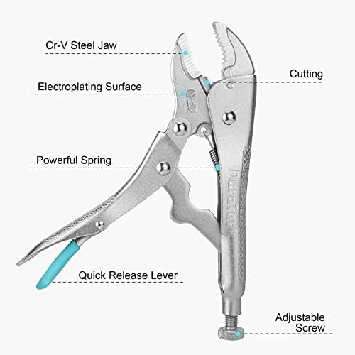 DURATECH 6PCS Locking Pliers, Long Nose Jaw and C-Clamp Vice Grip Pliers - Image 3
