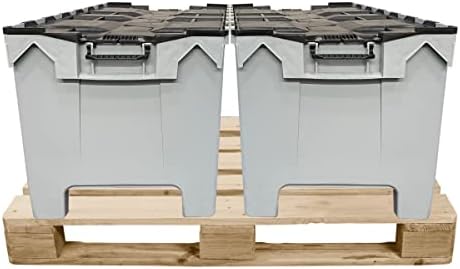 Storage and Packing Tote Crate, Half Pallet, Grey, Plastic - Image 3