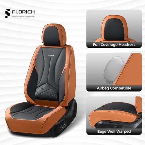 FLORICH Seat Cover, Car Seat Covers Full Set, Waterproof Leather Car Seat Protector 5 Seats, Front and Rear Seat Covers for Cars, Automotive Seat Covers Protector Fit for Most Cars Trucks SUV - Image 5
