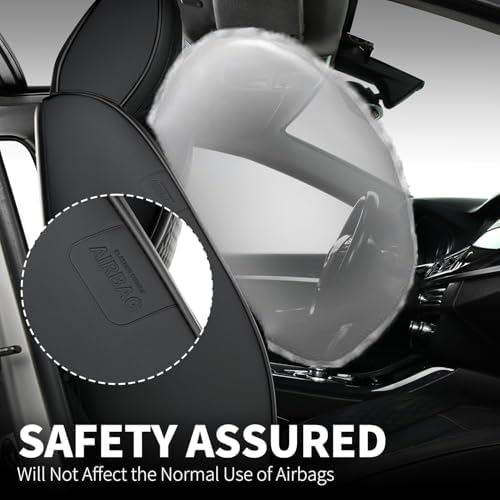 FLORICH 2pcs Car Seat Covers Front Set, Black Car Seat Cover, Breathable Premium Leather Seat Covers, Automotive Vehicle Seat Covers for Cars Trucks Vans SUVs Sedans (2 Packs, Black) - Image 2