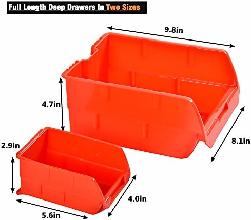 Wallmaster 10-Bin Wall Mounted Plastic Storage Bins Hanging Organizer Bins - Image 3