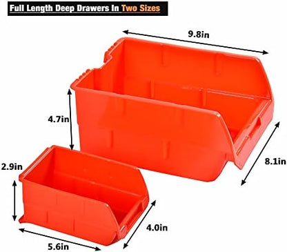 Wallmaster 10-Bin Wall Mounted Plastic Storage Bins Hanging Organizer Bins - Image 3