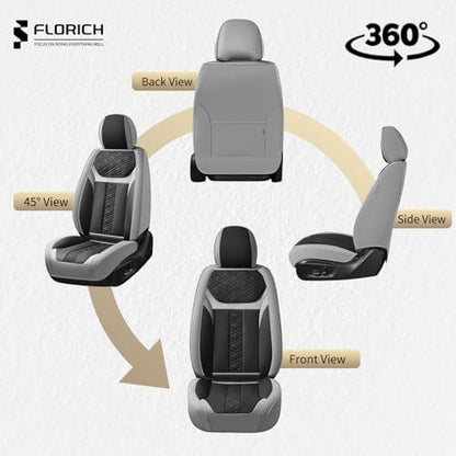 FLORICH Seat Covers, Front Seat Covers 2 PCs, Automotive Seat Cover for Cars, Luxury Leather Universal Seat Cover Accessories Fit for Most Cars SUV Truck Sedans(Grey) - Image 5