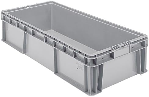 Buckhorn SW3215080201000 Plastic Straight Wall Storage Container Tote, (32-Inch x 15-Inch x 7-1/2-Inch), light grey by Akro-Mils