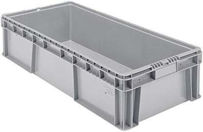 Buckhorn SW3215080201000 Plastic Straight Wall Storage Container Tote, (32-Inch x 15-Inch x 7-1/2-Inch), light grey by Akro-Mils