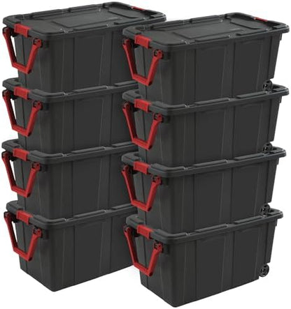 Sterilite Industrial Storage Tote w/Wheels for Garage, 40 Gallon, 8-Pack by Sterilite