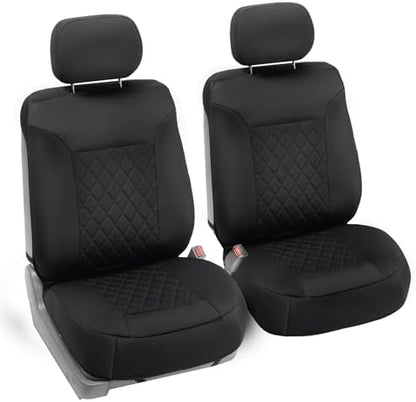 FH Group Car Seat Cover Cushion - 2 Pack Seat Covers for Cars Trucks SUV, Solid Black Neosupreme Car Seat Cushions, Waterproof Car Seat Cover Cushion, Universal Fit Car Seat Protector by FHGroup