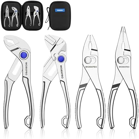 WORKPRO 4-Piece Mini Pliers Set with Pouch, Pocket Pliers, EDC Tool Gift by WORKPRO