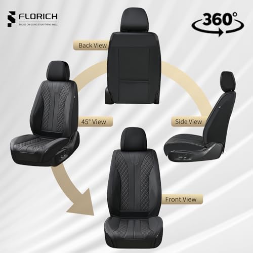 FLORICH Leather Automotive Seat Covers, Waterproof Seat Covers, Black Front Car Seat Cover, Full Coverage Car Seat Covers 2 Pack Car Seat Cushion Protector Universal Fit for Most Cars SUV Trucks - Image 6