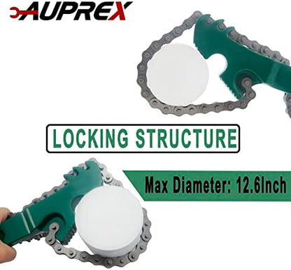 AUPREX 24 Inch Heavy Duty Chain Oil Filter Wrench, Adjustable Long Handle Tool Fits Max 12.6 Inch Diameter - Image 2