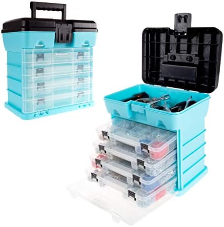 Stalwart Small Parts Organizer Box, Light Blue, 10-Inch by Stalwart