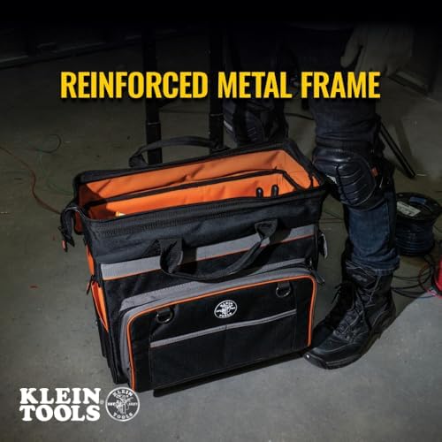 Klein Tools 55452RTB Tool Bag, Water Resistant Tool Storage Organizer Rolls on Rugged 6-Inch Wheels, 24 Pockets, Load Tested to 200-Pound - Image 6