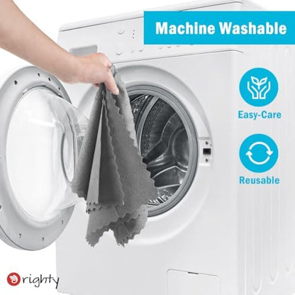 Orighty Microfiber Cleaning Cloth 5 Pack, Grey Cleaning Rags 12x11 inch - Image 5