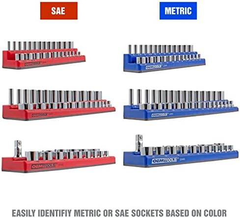 OEMTOOLS 6-Pc Metric & SAE Magnetic Socket Tray Set Holds 143 Sockets - Image 4