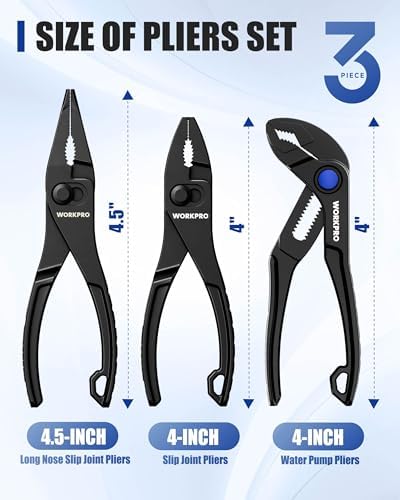WORKPRO 3-Piece Mini Pliers Set with Pouch, Pocket Pliers, EDC Tool Gift - Image 3