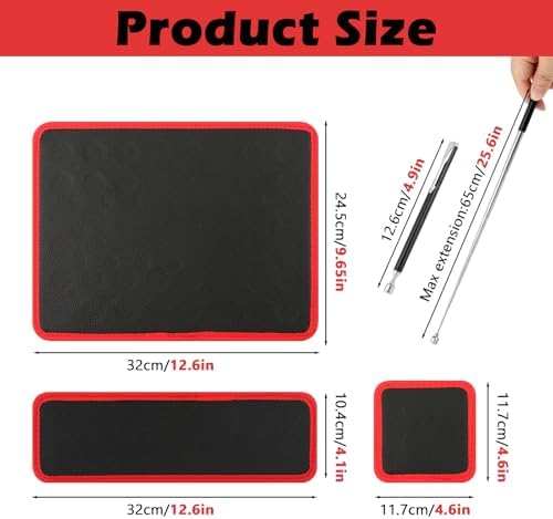 Magnetic Tool Mat Set, 4 Pack Heavy Duty Flexible Magnetic Mat with PVC Coating, Holds Screws, Bolts, Nuts and Small Tools for Garage Workshop and Auto Repair (Red) - Image 2