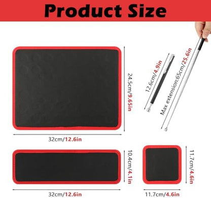 Magnetic Tool Mat Set, 4 Pack Heavy Duty Flexible Magnetic Mat with PVC Coating, Holds Screws, Bolts, Nuts and Small Tools for Garage Workshop and Auto Repair (Red) - Image 2