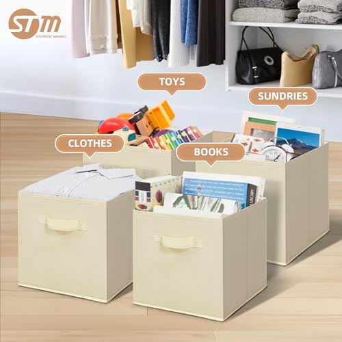 STORAGE MANIAC Storage Cubes, 11 Inch 6 Pack Collapsible Fabric Shelf Bins - Image 2