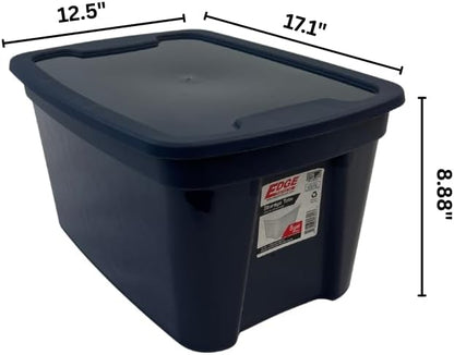 Edge Plastics Classic Storage Tote, durable storage in for home or garage with secure snap lid designed for stacking (6, Ink, 5 Gallon) - Image 5