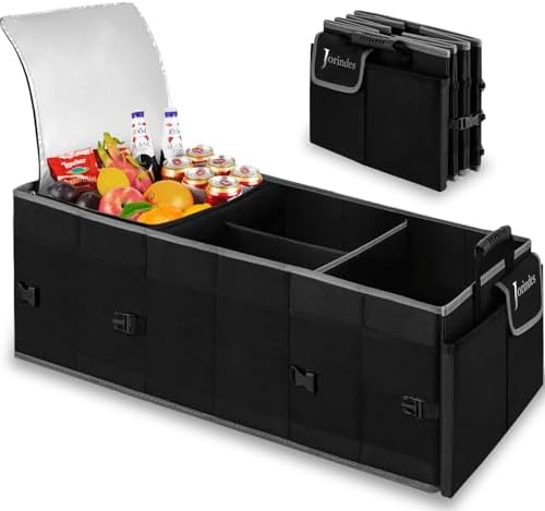 Trunk Organizer and Storage with Built-In Insulated Leak Proof Cooler Bag by Jorindes