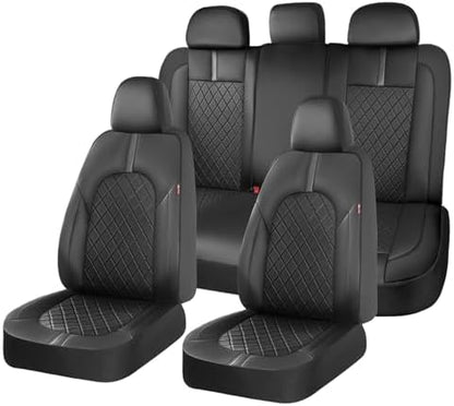 Coverado Seat Covers, Car Seat Covers Full Set, Black Front Seats Back Seat Cover, Seat Covers Non-Slip Seat Protectors Universal Fit for Most Cars (Black) by COVERADOAUTO