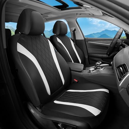 FLORICH Car Seat Covers Front Seat, Leather Seat Covers for Cars, Waterproof Car Seat Protector Breathable, Front Seat Covers for Cars, Automotive Seat Covers Universal Fit for Most Car Truck SUV by FLORICH