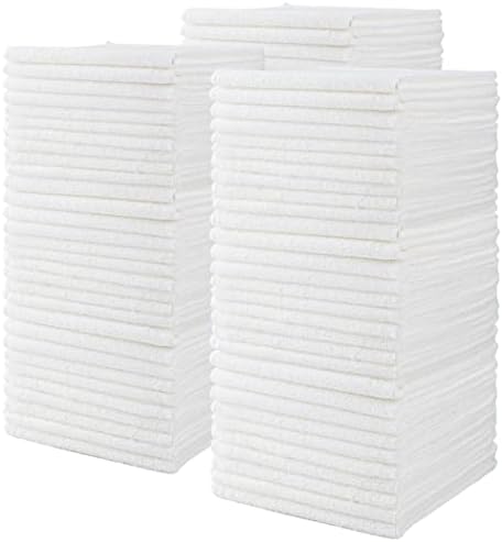 CARTMAN 14x14 Inch 90 Pack 280GSM Microfiber Cleaning Cloths, White by CARTMAN