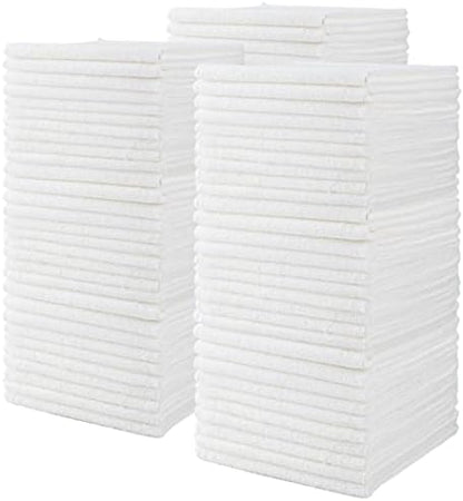 CARTMAN 14x14 Inch 90 Pack 280GSM Microfiber Cleaning Cloths, White by CARTMAN