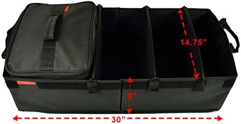 Picnic at Ascot Heavy Duty Rigid Base Trunk Organizer with 28 Can Capacity Leak Proof Cooler- Adjustable Dividers - 30" wide x 15" deep - Designed & Quality Approved in the USA - Image 2